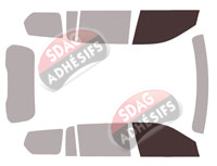 Gabarit vitrage - kit vitres avant - Jeep Grand Cherokee (5) Long 5 portes (depuis 2021)