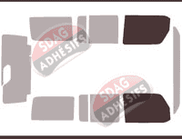 Gabarit vitrage - kit vitres avant - Jeep Wrangler (5) 5 portes (depuis 2018)