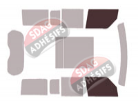 Gabarit vitrage - kit vitres avant - Land Rover Defender (3) 130 Long 5 portes (depuis 2020)