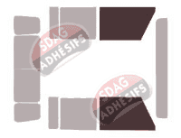 Gabarit vitrage - kit vitres avant - Land Rover Defender (1) Pick-Up 4 portes (1983 - 2001)