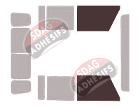 Gabarit vitrage - kit vitres avant - Land Rover Defender (2) Pick-up 4 portes (1990 - 2017)