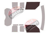 Gabarit vitrage - kit vitres avant - Land Rover Defender (3) 90 Court 3 portes (depuis 2019)