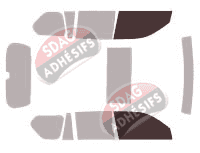 Gabarit vitrage - kit vitres avant - Lexus GX (2) 5 portes (2010 - 2023)