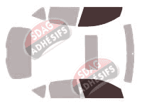 Gabarit vitrage - kit vitres avant - Mazda 3 (1) 5 portes (2003 - 2009)