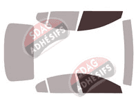 Gabarit vitrage - kit vitres avant - Mazda 3 (4) Berline 4 portes (depuis 2019)