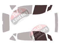 Gabarit vitrage - kit vitres avant - Mercedes-Benz Classe A (1) Longue 5 portes (1998 - 2005)