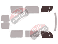 Gabarit vitrage - kit vitres avant - Mercedes-Benz Sprinter (2) Court 5 portes (2006 - 2018)