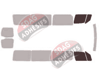 Gabarit vitrage - kit vitres avant - Volkswagen Crafter (1) Long Van 5 portes (2006 - 2017)