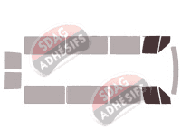 Gabarit vitrage - kit vitres avant - Mercedes-Benz Sprinter (1) Long 5 portes (1995 - 2006)