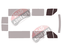 Gabarit vitrage - kit vitres avant - Volkswagen LT (2) Moyen 5 portes (1996 - 2006)