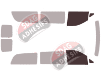 Gabarit vitrage - kit vitres avant - Mercedes-Benz Classe V / EQV (2) Long 6 portes (depuis 2014)