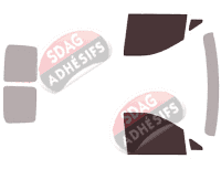 Gabarit vitrage - kit vitres avant - Mercedes-Benz Vito / EQV (3) Fourgon Utilitaire 5 portes (depuis 2014)