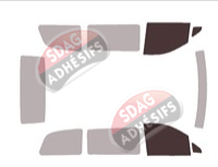 Gabarit vitrage - kit vitres avant - Mercedes-Benz Vito / EQV (2) Compact 5 portes (2003 - 2014)
