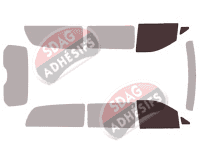 Gabarit vitrage - kit vitres avant - Mercedes-Benz Classe V / EQV (2) Extra Long 4 portes (depuis 2014)