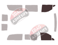 Gabarit vitrage - kit vitres avant - Mercedes-Benz Vito / EQV (2) Extra Long 5 portes (2003 - 2014)