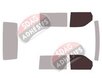 Gabarit vitrage - kit vitres avant - Mercedes-Benz Vito / EQV (1) Utilitaire 5 portes (1996 - 2003)