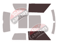 Gabarit vitrage - kit vitres avant - Mini One et  Cooper (1) 3 portes (2001 - 2006)