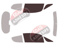 Gabarit vitrage - kit vitres avant - Mitsubishi Colt (6) 3 portes (2004 - 2009) Gabarit vitrage - kit vitres avant - Mitsubishi Colt (6) 3 portes (2004 - 2009)