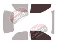 Gabarit vitrage - kit vitres avant - Mitsubishi Colt (4) 3 portes (1992 - 1996)
