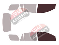 Gabarit vitrage - kit vitres avant - Nissan AD Break 5 portes (2005 - 2021)