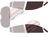 Gabarit vitrage - kit vitres avant - Nissan Leaf (2) 5 portes (depuis 2018)