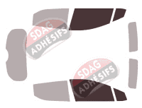 Gabarit vitrage - kit vitres avant - Nissan Micra (5) 5 portes (2016 - 2023)