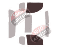 Gabarit vitrage - kit vitres avant - Nissan Navara (3) Pick-up 2 portes (2005 - 2015)