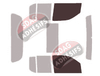 Gabarit vitrage - kit vitres avant - Nissan Navara (3) Pick-up 4 portes (2005 - 2015)