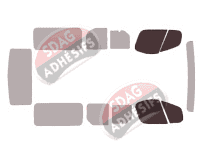 Gabarit vitrage - kit vitres avant - Nissan PrimaStar (1) Long 4 portes (2002 - 2015)