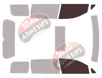 Gabarit vitrage - kit vitres avant - Nissan Quest (4) 5 portes (2010 - 2018)
