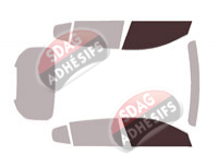 Gabarit vitrage - kit vitres avant - Peugeot 408 (1) 5 portes (depuis 2023)