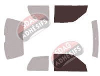 Gabarit vitrage - kit vitres avant - Peugeot 106 (phase 1) 3 portes (1991 - 1996)