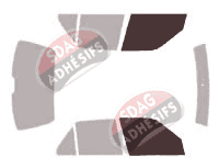 Gabarit vitrage - kit vitres avant - Peugeot 106 (phase 2) 5 portes (1996 - 2003)
