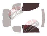 Gabarit vitrage - kit vitres avant - Peugeot 206 (1) 3 portes (1998 - 2009) Gabarit vitrage - kit vitres avant - Peugeot 206 (1) 3 portes (1998 - 2009)