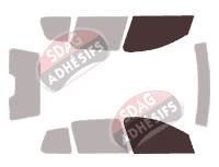 Gabarit vitrage - kit vitres avant - Peugeot 206 (1) SW Break 5 portes (1998 - 2007) Gabarit vitrage - kit vitres avant - Peugeot 206 (1) SW Break 5 portes (1998 - 2007)