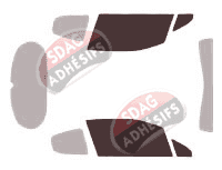 Gabarit vitrage - kit vitres avant - Peugeot 208 (1) 3 portes (2012 - 2020)
