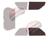 Gabarit vitrage - kit vitres avant - Peugeot 309 (phase 2) 3 portes (1990 - 1994)