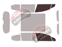 Gabarit vitrage - kit vitres avant - Peugeot 5008 (1) 5 portes (2009 - 2017)