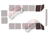 Gabarit vitrage - kit vitres avant - Fiat Ducato (1) Long 5 portes (1994 - 2006)