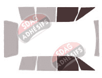 Gabarit vitrage - kit vitres avant - Renault Espace (1) Phase 2 5 portes (1988 - 1991) Gabarit vitrage - kit vitres avant - Renault Espace (1) Phase 2 5 portes (1988 - 1991)