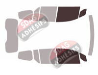 Gabarit vitrage - kit vitres avant - Nissan Townstar (1) Court 5 portes (depuis 2021)