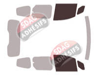 Gabarit vitrage - kit vitres avant - Nissan Townstar (1) Court 5 portes (depuis 2021)