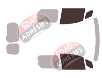 Gabarit vitrage - kit vitres avant - Mercedes-Benz Citan (2) Court 2 Portes Arrieres 5/6 portes (depuis 2021)