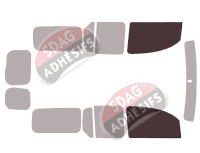 Gabarit vitrage - kit vitres avant - Renault Kangoo (2) MAXI 6 portes (2010 - 2021) Gabarit vitrage - kit vitres avant - Renault Kangoo (2) MAXI 6 portes (2010 - 2021)