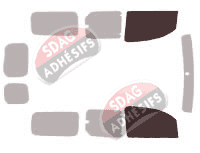 Gabarit vitrage - kit vitres avant - Renault Kangoo (2) Maxi 6 portes (2010 - 2022) Gabarit vitrage - kit vitres avant - Renault Kangoo (2) Maxi 6 portes (2010 - 2022)