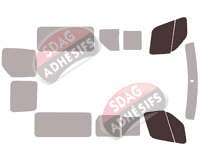 Gabarit vitrage - kit vitres avant - Renault Master (3) L2 5 portes (2019 - 2024) Gabarit vitrage - kit vitres avant - Renault Master (3) L2 5 portes (2019 - 2024)