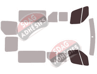 Gabarit vitrage - kit vitres avant - Renault Master (3) L2 6 portes (2010 - 2019) Gabarit vitrage - kit vitres avant - Renault Master (3) L2 6 portes (2010 - 2019)