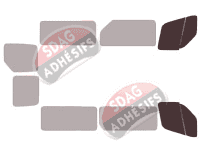 Gabarit vitrage - kit vitres avant - Nissan NV400 (1) L2 5 portes (2010 - 2024)