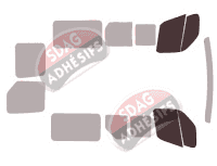 Gabarit vitrage - kit vitres avant - Nissan NV400 (1) L1 5 portes (2010 - 2024)