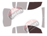 Gabarit vitrage - kit vitres avant - Renault Sandero (1) Stepway 5 portes (2009 - 2013)